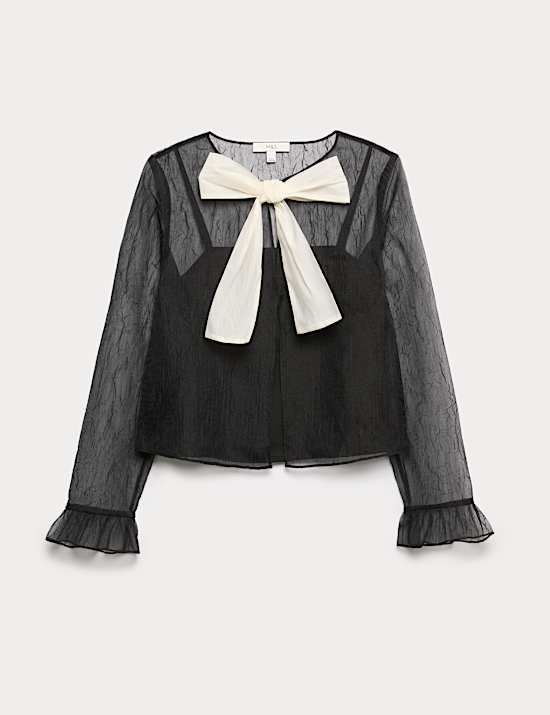 Organza Tie Neck Top