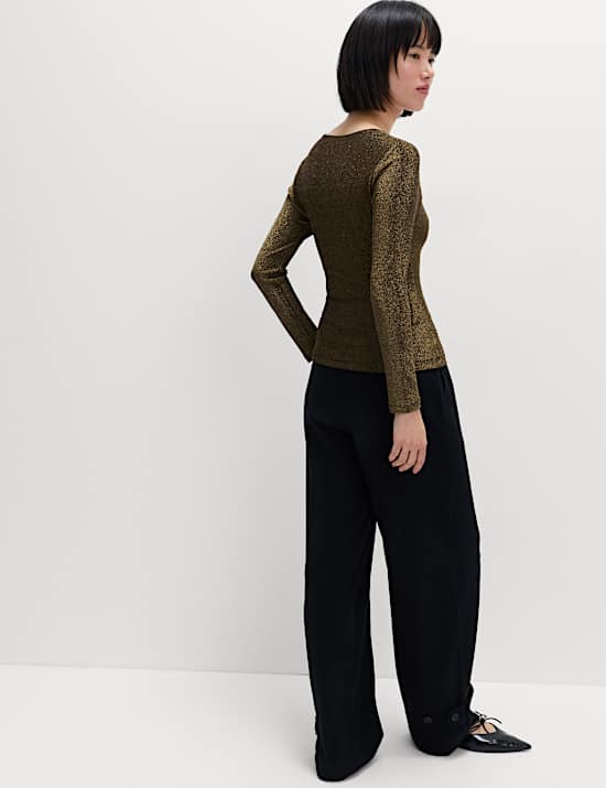 Sparkly Square Neck Top