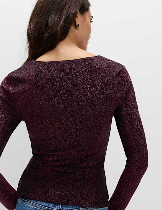 Sparkly Square Neck Top