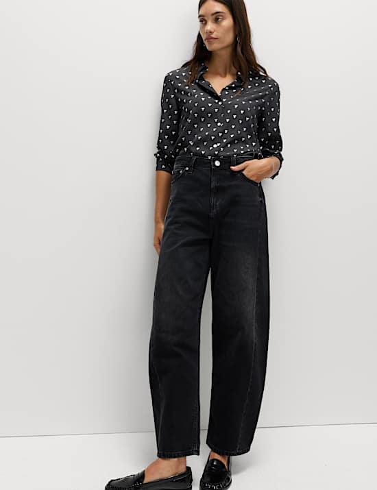 Foil Print Collared Shirt