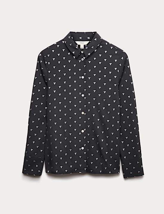 Foil Print Collared Shirt