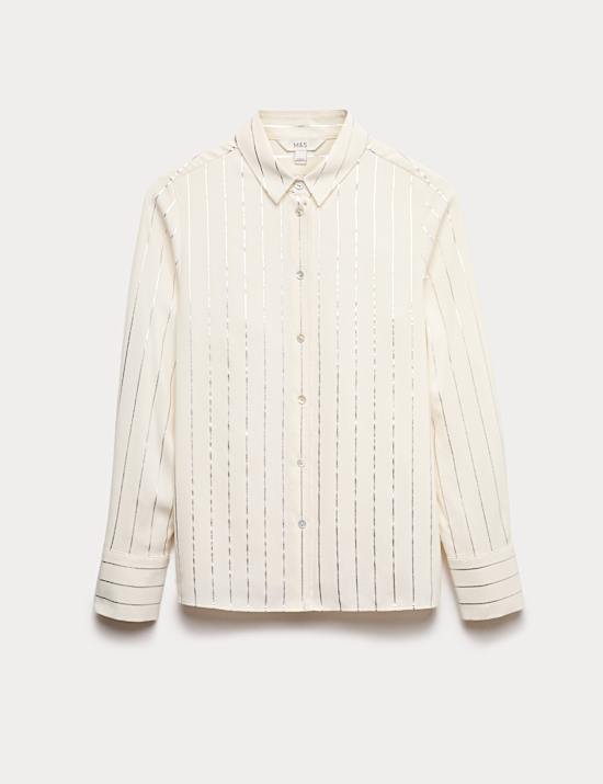 Hemd mit Folienmuster und Kragen