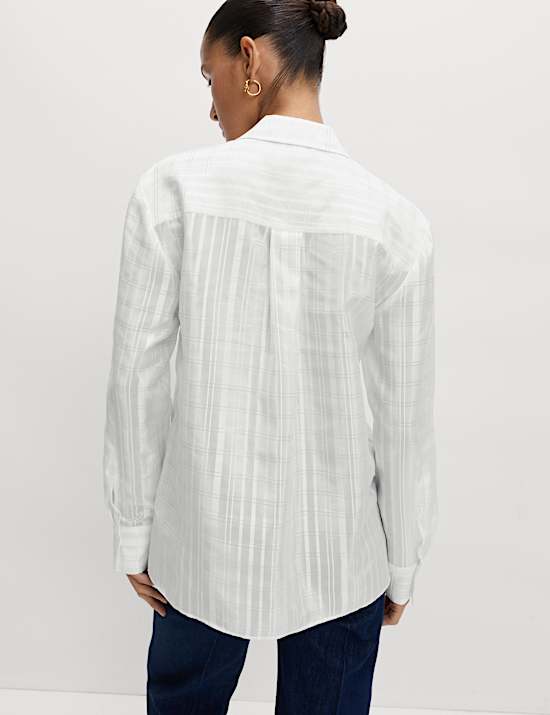 Checked Embellished Collared Shirt