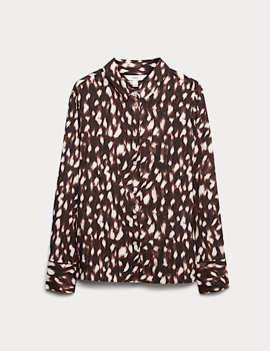 Animal Print Collared Shirt