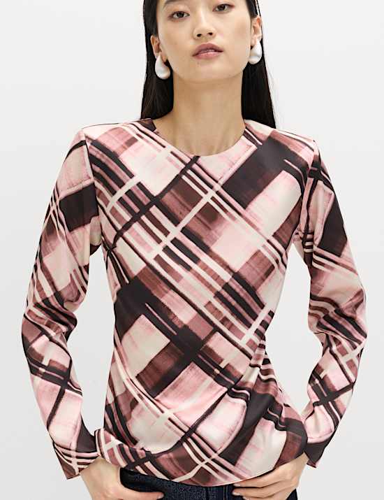 Checked Tie Detail Top
