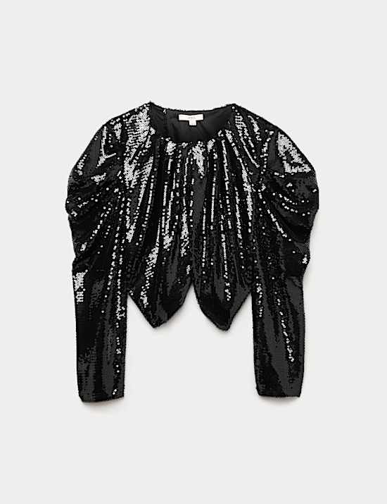 Sequin Shrug Top
