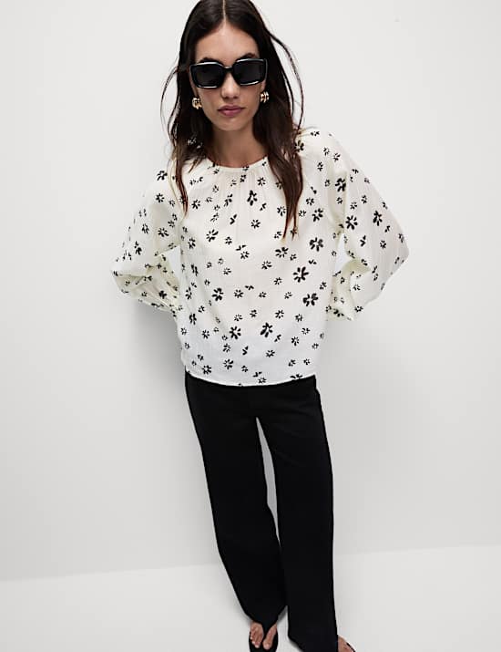 Lyocellrijke blouse met print