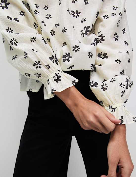 Lyocellrijke blouse met print