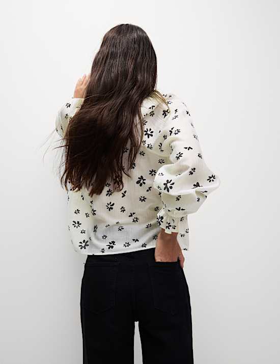 Lyocellrijke blouse met print