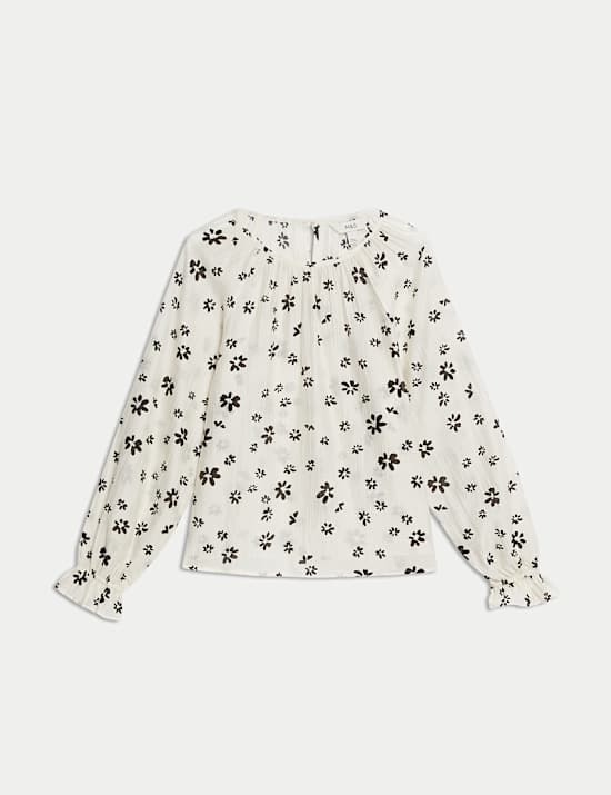 Lyocellrijke blouse met print
