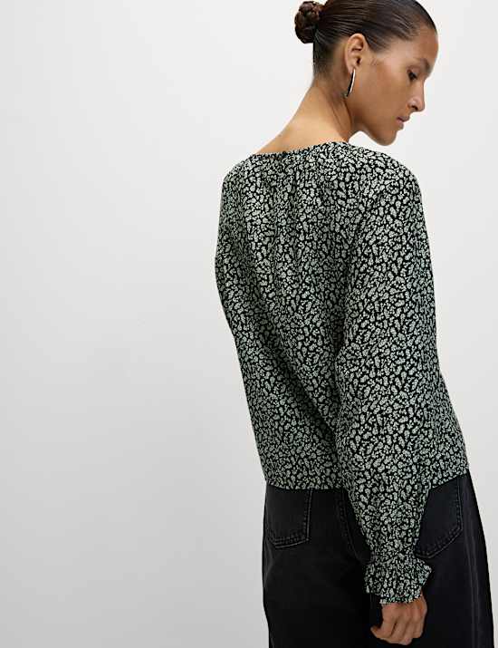 Lyocellrijke blouse met print