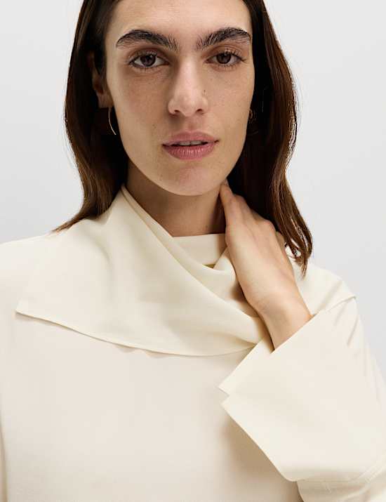 Scarf Neck Blouse
