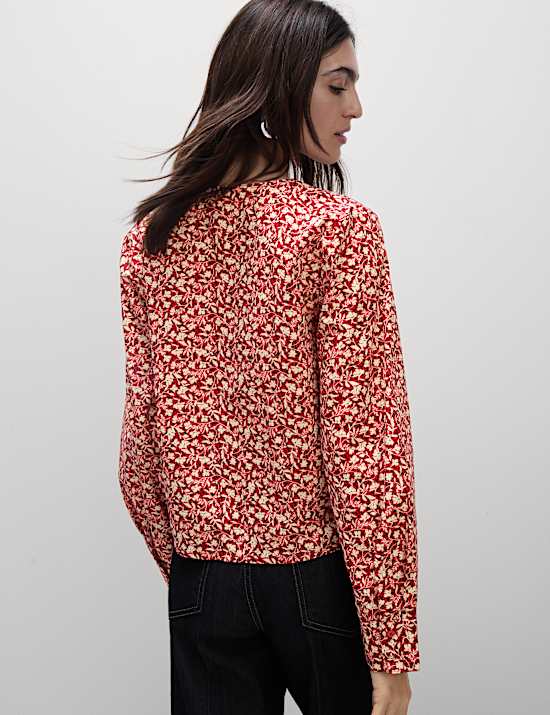 Pure Cotton Printed Tie Front Top