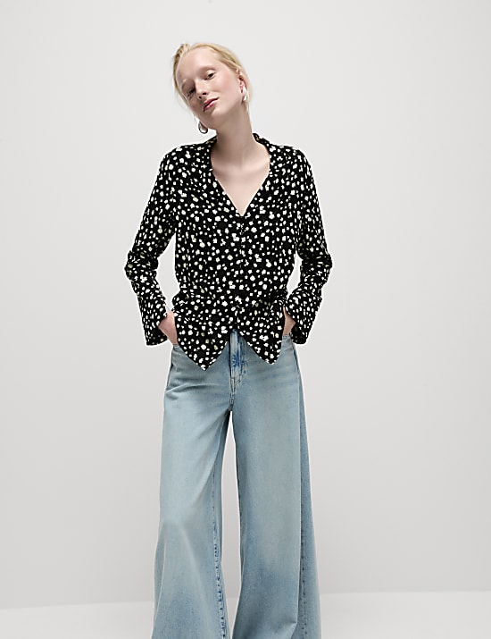 Printed V-Neck Shirt