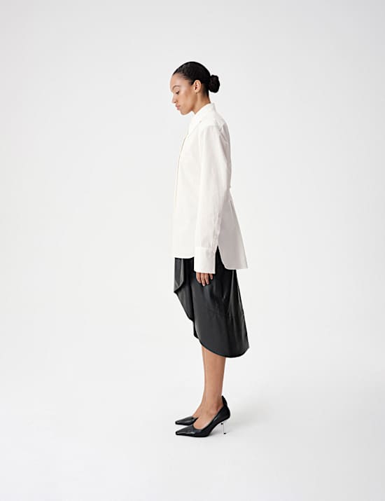 Cotton Waisted Padded Shoulder Shirt