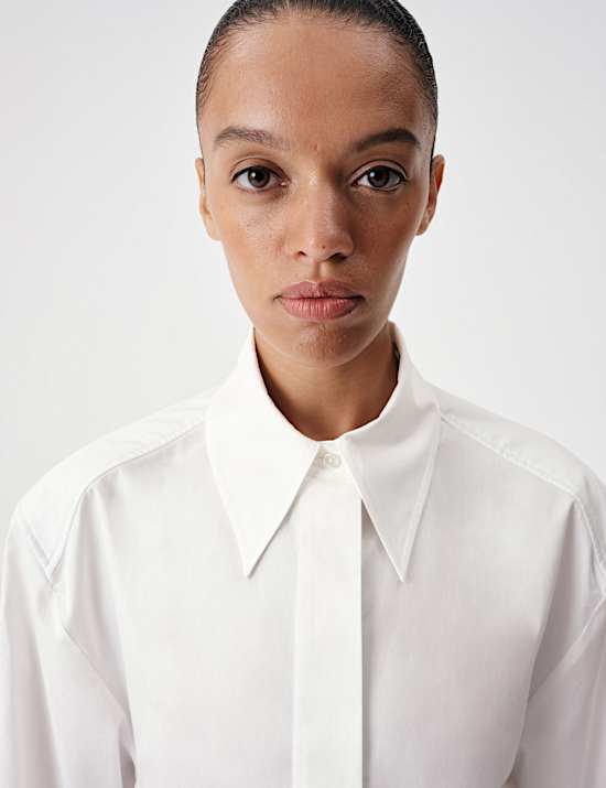 Cotton Waisted Padded Shoulder Shirt