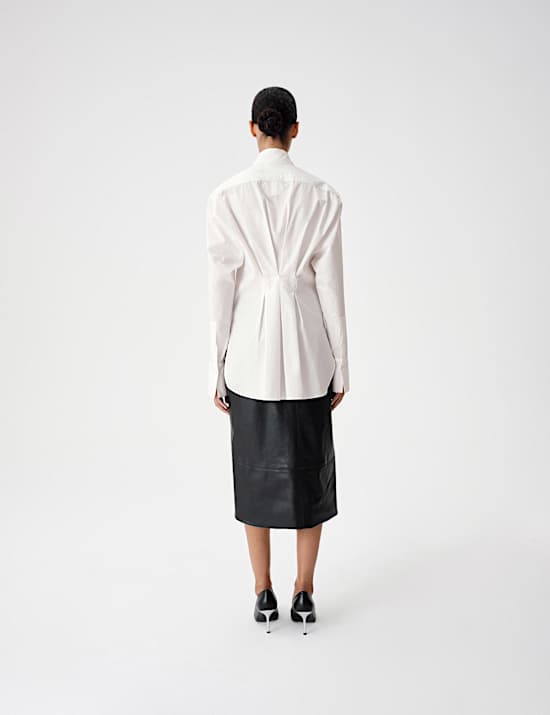 Cotton Waisted Padded Shoulder Shirt