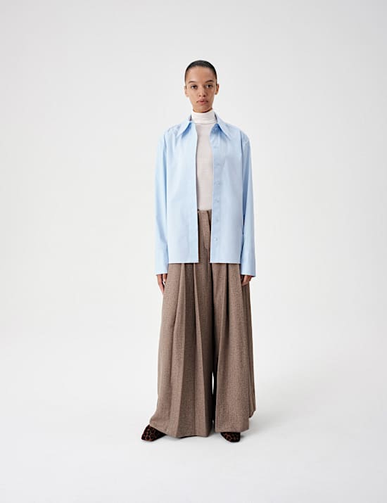 Cotton Waisted Padded Shoulder Shirt