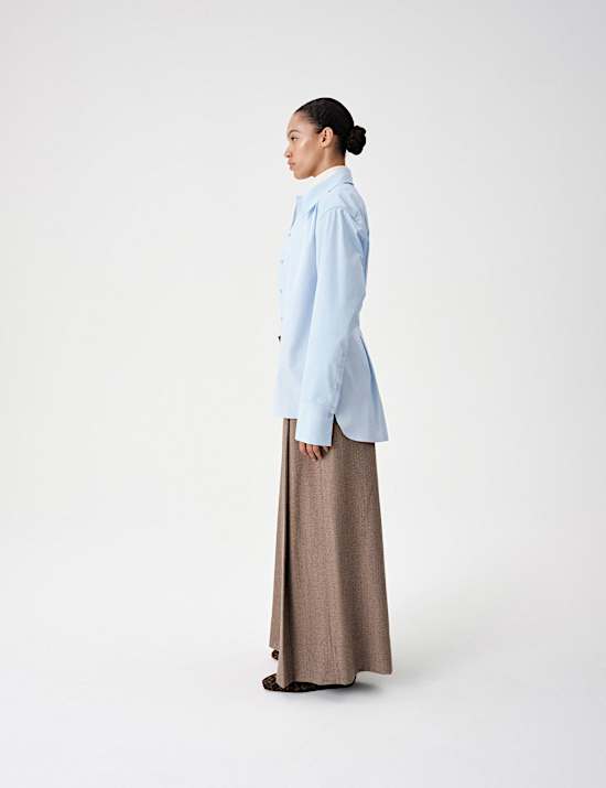Cotton Waisted Padded Shoulder Shirt