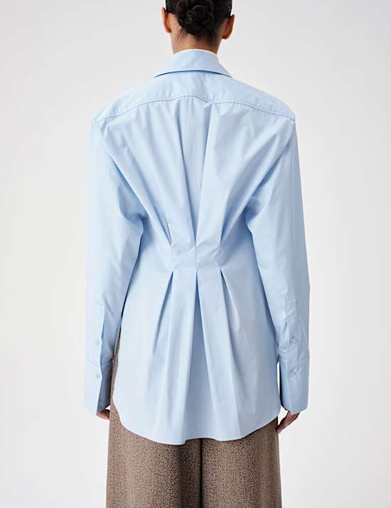 Cotton Waisted Padded Shoulder Shirt