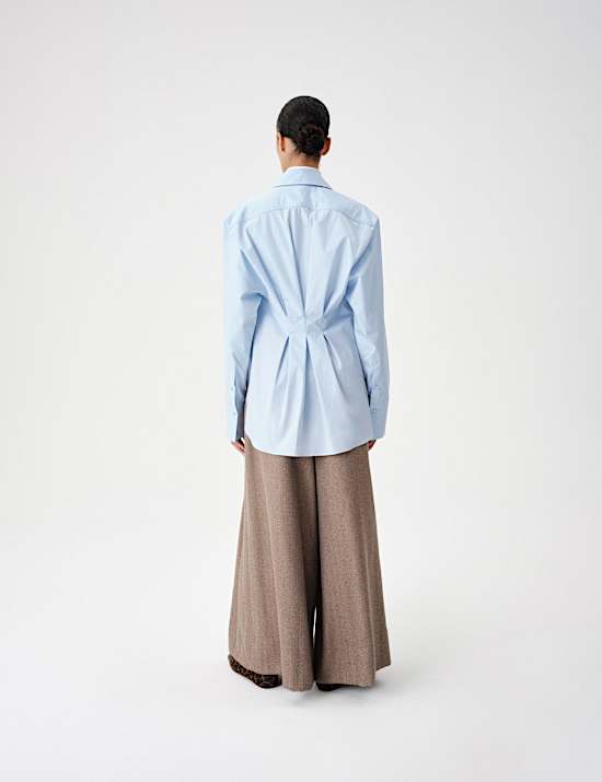 Cotton Waisted Padded Shoulder Shirt