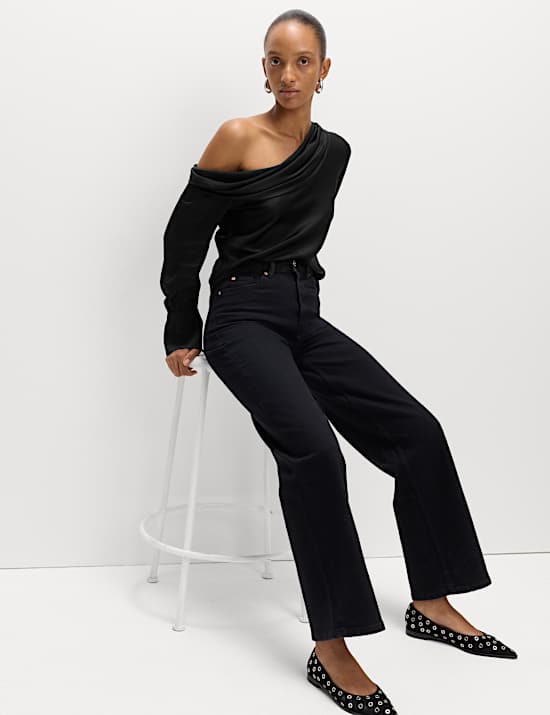 Satin Off The Shoulder Top