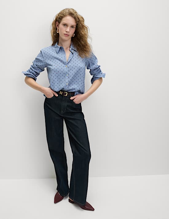 Printed Collared Button Through Shirt