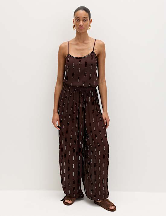 Beaded Embroidered Cami Top