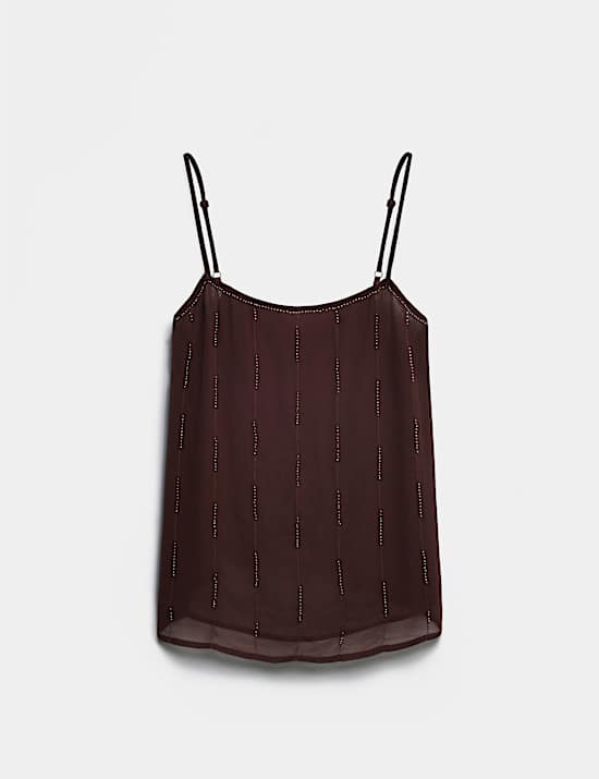 Beaded Embroidered Cami Top