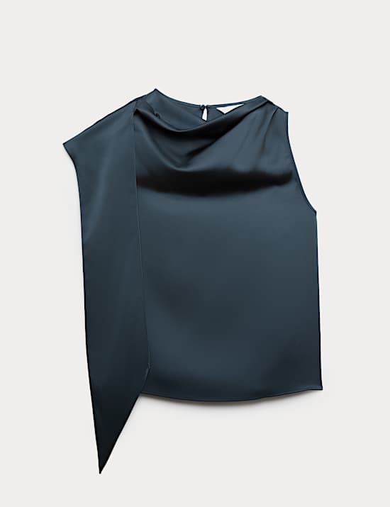 Satin Draped Detail Top