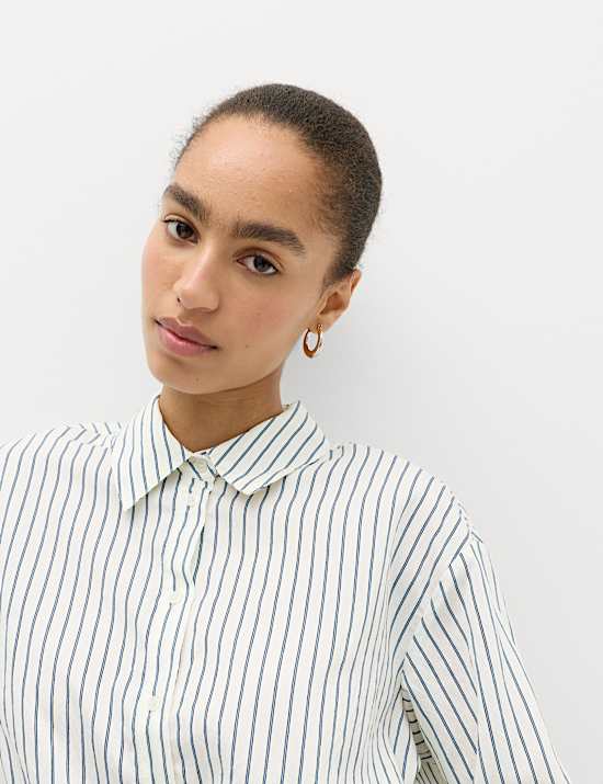 Striped Drawstring Waist Shirt