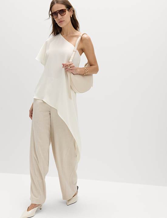 One Shoulder Asymmetric Longline Top