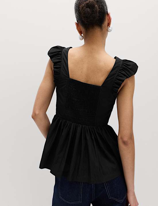 Atasan Peplum Leher Persegi
