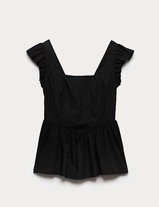 Atasan Peplum Leher Persegi
