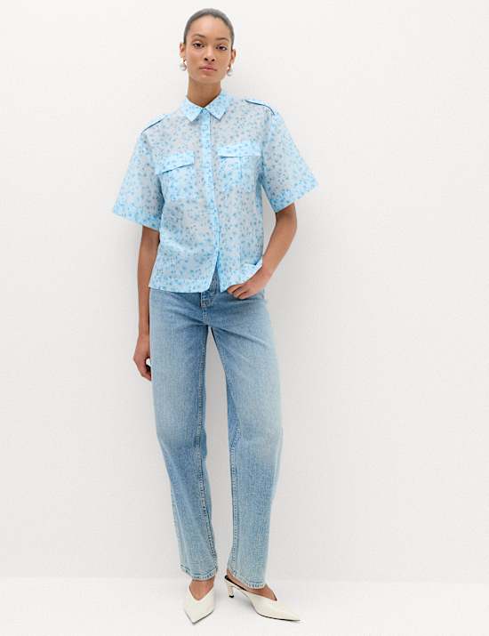 Lyocell Rich Floral Utility Shirt