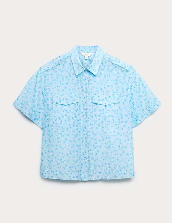 Lyocell Rich Floral Utility Shirt