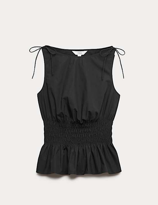 Pure Cotton Shirred Top