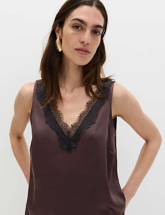 Lace Insert Cami Top