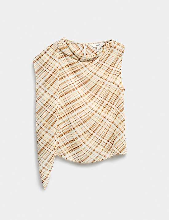 Top drap&eacute; &agrave; carreaux