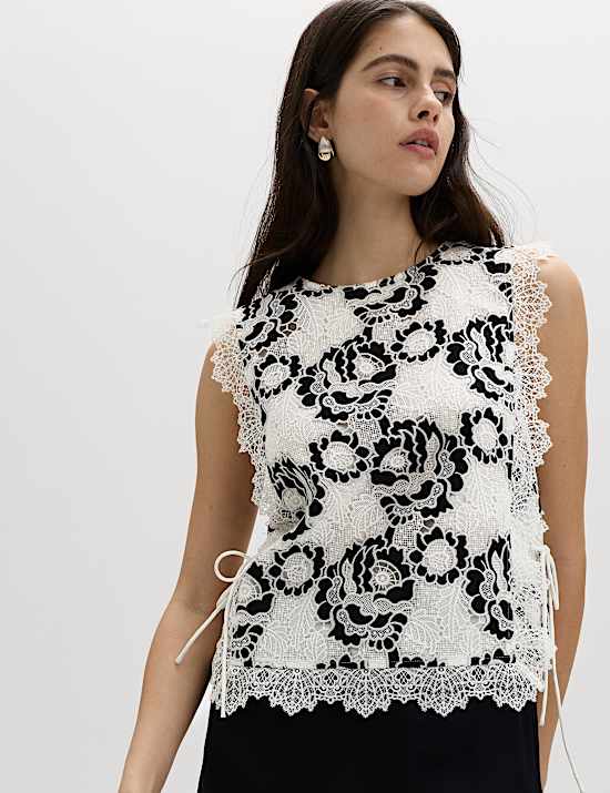 Lace Tie Detail Top