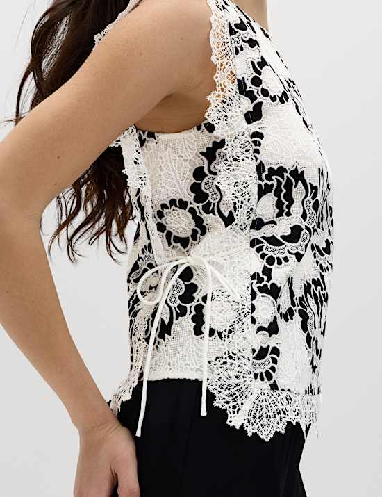 Lace Tie Detail Top
