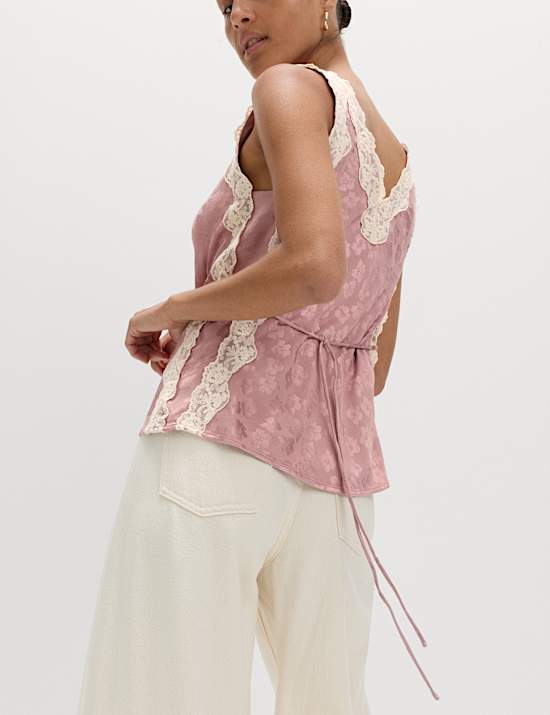 Jacquard Lace Cami Top