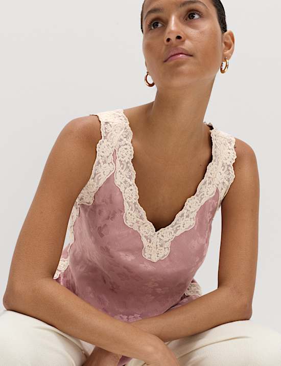 Jacquard Lace Cami Top