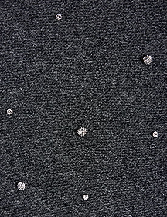 Cotton Blend Embellished Sweatshirt