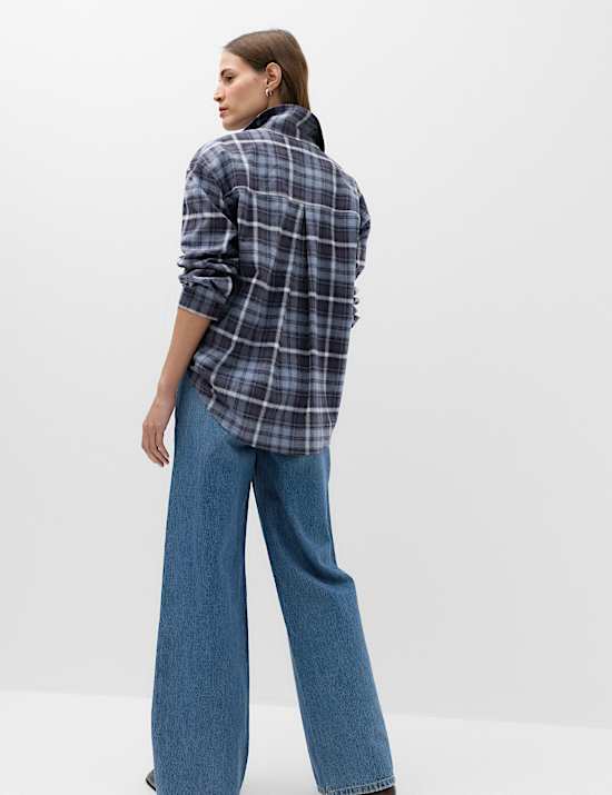Camisa a cuadros con adorno 100 % algod&oacute;n