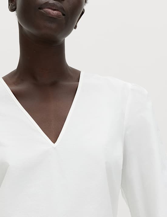 Pure Cotton Cutwork Detail Blouse