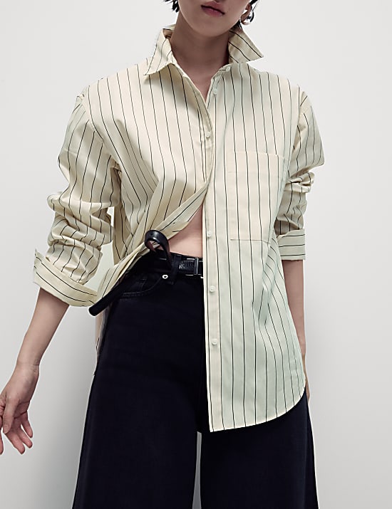Pure Cotton Striped Button Through Shirt