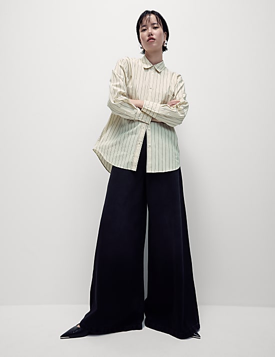 Pure Cotton Striped Button Through Shirt