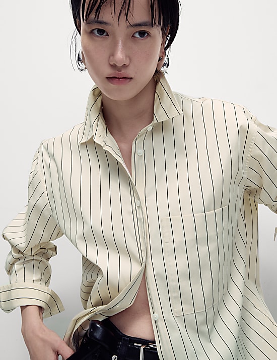 Pure Cotton Striped Button Through Shirt