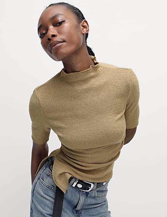 Jersey Textured Top | COPPER | Tops | M&S US Jersey Textured Top | COPPER | Tops | M&S US